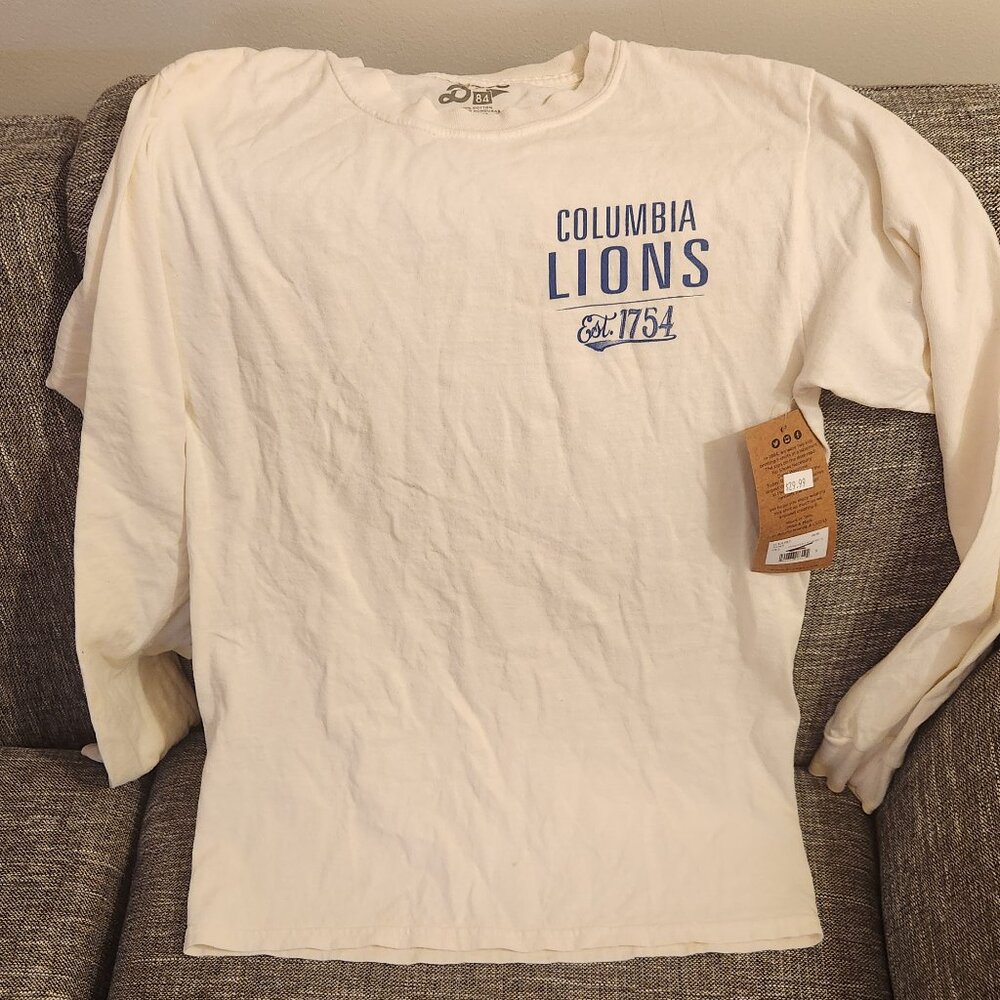 New - Columbia University Long Sleeve Shirt Size S White